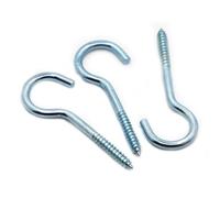 ZNTIHZ 100 pièces 1# 2# 3# 4# 5# 6# 8# 10# 12# 14# Crochet à vis autotaraudeuse en zinc bleu queue pointue forme de point d'interrogation Pour Accrocher Tasses,Chapeaus(10#)