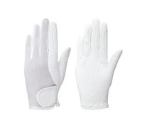 ZNTIHZ Gants d'équitation en Maille for Adultes, Unisexe, Confortables, antidérapants, équipement de Cavalier, Protection des Mains pour Les Sports De Plein Air(White,L)