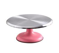 ZNTIHZ Présentoir à gâteaux Rotatif, Plateau tournant for décoration de, Bords arrondis, Alliage d'aluminium Professionnel for Fournitures pour La Cuisson,La Décoration De Gâteaux(Pink)