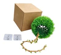 ZnttUu Boule d'herbe artificielle réaliste, grotte de protection pour grenouilles feuillues, environnement, forêt tropicale, terrarium, décoration, habitat, boules de gazon artificiel pour reptiles