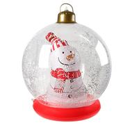znutc Grandes Boules de Noël Gonflables | Ornements Soufflés pour Fêtes - Ornements Éclairés avec Bonhomme de Neige à l'Intérieur Décorations de Fêtes pour Entrée Porche Allée Jardin Intérieur
