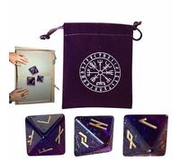 znutc Rune Dice Set, 3Pieces à 8Siares Divination en Résine Dice Polyédrique Dice, Mystic Astrology Learning Rune Stones, Funny Constellation Tarot Dice Board Games, for Adults