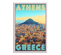 znwrr Plaque en métal Athènes Grèce Plaque en métal vintage rustique Décor Cave Café Bar Chambre Maison Décoration murale 20x30cm
