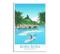 znwrr Plaque en métal Borabora, Polynésie française, Tahiti Plaque en métal vintage rustique Décor Cave Café Bar Chambre Maison Décoration murale 30x40cm