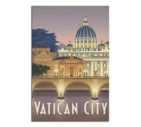 znwrr Plaque en métal Cité du Vatican Basilique Saint-Pierre Décoration rétro Maison Cuisine Bar Café Club Cave Décoration murale Vintage Voyage Plaque en étain 20x30CM