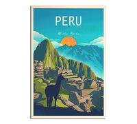 znwrr Plaque en métal Machu Picchu Pérou Plaque en métal vintage rustique Décor Cave Café Bar Chambre Maison Décoration murale 15x30cm