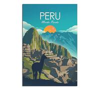 znwrr Plaque en métal Machu Picchu Pérou Plaque en métal vintage rustique Décor Cave Café Bar Chambre Maison Décoration murale 15x30cm