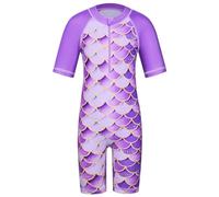 ZNYUNE Enfant Combinaison de Natation Manches Courtes/Manches Longues Rashguards de Wakeboard Fille Maillot de Bain 1 Pièce UPF50+ Anti-UV - Protection Solaire S376 PurpleScale 8A