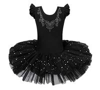 ZNYUNE Fille Tutu Ballet Danse Robe Classique 184 Noir XXL pour 6-7 Ans