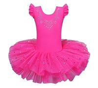 ZNYUNE Fille Tutu Ballet Danse Robe Classique 184 Rose Vif M pour 3-4 Ans