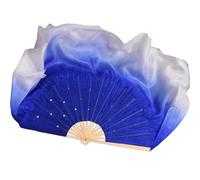 ZOAPDEBCE Belly Dance Long Fan, Éventail en Soie dégradé de Couleur, Danse Classique allongée, Double Face, Style Chinois, Spectacle carré Yangko(36cm 30cm Veil)