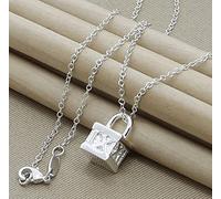 ZOAPDEBCE Colliers en argent sterling, 925 collier en argent pendentif mode étoile ronde croix coeur collier femmes bijoux accessoires cadeau(6)