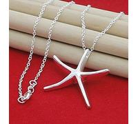 ZOAPDEBCE Colliers en Argent Sterling, 925 Collier en Argent Pendentif Mode étoile Ronde Croix Coeur Collier Femmes Bijoux Accessoires Cadeau(8)