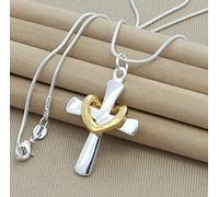 ZOAPDEBCE Colliers en argent sterling, 925 collier en argent pendentif mode étoile ronde croix coeur collier femmes bijoux accessoires cadeau(40)