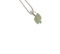 ZOAPDEBCE Colliers en Argent Sterling, Chaîne de clavicule en Jade Hetian Naturel, Pendentif Lion d'éveil Qingshui, Sac en Or 14k, Bijoux de Collier