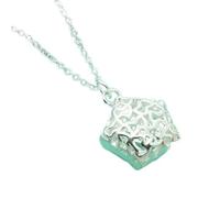 ZOAPDEBCE Colliers en argent sterling, Chaîne en argent Sterling 925, pendentif rond/étoile/cœur creux for femme, bijoux de charme for fête de fiançailles et de mariage