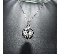 ZOAPDEBCE Colliers en Argent Sterling, Collier avec Pendentif Boule Ronde Creuse en Argent Sterling 925 for Femme, Bijoux à Breloques for fête de fiançailles et de Mariage