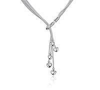 ZOAPDEBCE Colliers en Argent Sterling, Collier avec Pendentif Cinq cœurs en Argent 925 for Femmes, chaîne Serpent, à la Mode, breloque de fête, Bijoux Cadeau