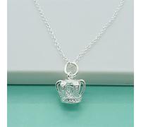 ZOAPDEBCE Colliers en Argent Sterling, Collier avec Pendentif Couronne en Argent Sterling 925 et Zircon AAA for Femmes, Bijoux de fête de fiançailles et de Mariage à la Mode