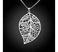 ZOAPDEBCE Colliers en argent sterling, Collier avec pendentif en forme de feuille creuse en argent Sterling 925 for femmes, breloque de fête de fiançailles et de mariage, à la mode, cadeau de bijoux