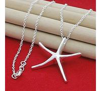 ZOAPDEBCE Colliers en argent sterling, Collier avec pendentif étoile de mer en argent Sterling 925, chaîne de 18 pouces for femmes, mariage, fiançailles, bijoux de charme à la mode, cadeaux