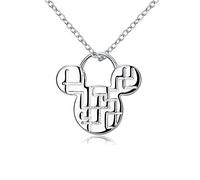 ZOAPDEBCE Colliers en Argent Sterling, Collier avec Pendentif Mickey en Argent Sterling 925, Mignon, Tendance, Classique, Bijoux for Femmes et Filles, Cadeaux, Nouvelle Collection