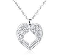 ZOAPDEBCE Colliers en Argent Sterling, Collier en Argent Sterling 925, Bijoux de Mariage, Populaire, Belle Mode, breloque élégante, Ailes d'ange, cœur, Joli Cadeau for Femmes
