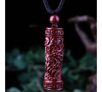 ZOAPDEBCE Colliers en Argent Sterling, Collier Feng Shui en Pierre de Cristal cinabre, Pendentif à breloque avec Animaux du Zodiaque Chinois, Collier Long avec Cordon(Black Cord)