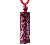 ZOAPDEBCE Colliers en Argent Sterling, Collier Feng Shui en Pierre de Cristal cinabre, Pendentif à breloque avec Animaux du Zodiaque Chinois, Collier Long avec Cordon(Red Cord)