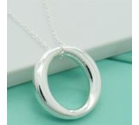 ZOAPDEBCE Colliers en argent sterling, Collier pendentif mot O en argent Sterling 925 for femmes, bijoux de tempérament Simple, cadeau de fête de mariage(Silver Chain)
