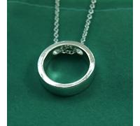 ZOAPDEBCE Colliers en Argent Sterling, Colliers avec pendentifs Ronds et Creux en Argent 925, chaîne de 18 Pouces for Femmes, Bijoux de fête de fiançailles et de Mariage