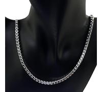 ZOAPDEBCE Colliers en argent sterling, Mode 925 argent 4MM boîte chaîne collier femmes fête de mariage bijoux cadeau