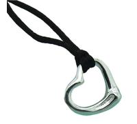 ZOAPDEBCE Colliers en argent sterling, Mode 925 en argent Sterling classique coeur chaîne pendentif colliers for femmes bijoux cadeau(Black Rope)