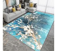 ZOAPDEBCE Marches d'escalier pour marches en Bois Marches d' Tapis de Salon à Fleurs et Oiseaux Tapis de Chambre à Coucher(80x120cm)
