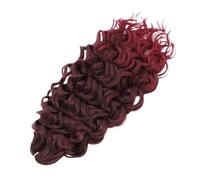 ZOAPDEBCERuban extension des cheveux humains, 18" Synthétique Profonde Ondulée Twist Crochet Cheveux Afro Boucles Vague D'eau Crochet Tresses Brun Tressage Extensions de Cheveux for Les Femmes(#4)(T53