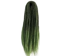 ZOAPDEBCERuban extension des cheveux humains, 22" fait à la main synthétique double dreadlocks tresses déesse tressage accessoire de cheveux doux faux(#4_22INCH)(T1B/GREEN-22INCH)