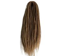 ZOAPDEBCERuban extension des cheveux humains, 22" fait à la main synthétique double dreadlocks tresses déesse tressage accessoire de cheveux doux faux(#4_22INCH)(#27-22INCH)