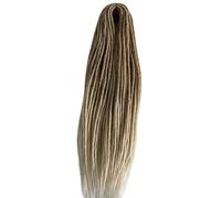ZOAPDEBCERuban extension des cheveux humains, 22" fait à la main synthétique double dreadlocks tresses déesse tressage accessoire de cheveux doux faux(#4_22INCH)(T#27/613-22INCH)