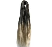 ZOAPDEBCERuban extension des cheveux humains, 22" fait à la main synthétique double dreadlocks tresses déesse tressage accessoire de cheveux doux faux(#4_22INCH)(T4/613#-22INCH)
