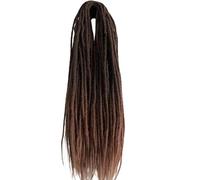 ZOAPDEBCERuban extension des cheveux humains, 22" fait à la main synthétique double dreadlocks tresses déesse tressage accessoire de cheveux doux faux(#4_22INCH)(T1B/30-22INCH)
