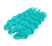 ZOAPDEBCERuban extension des cheveux humains, 24 pouces cheveux synthétiques vague d'eau tressage Extensions de cheveux blond vague profonde Afro Curl torsion crochet cheveux for les femmes(#4)(GGREEN
