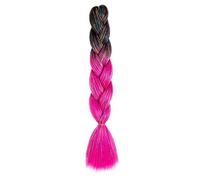 ZOAPDEBCERuban extension des cheveux humains, Extensions de tresses synthétiques géantes à paillettes de 24 pouces, cheveux tressés arc-en-ciel scintillants for femmes, coiffure DIY (H1)(H3)