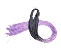 ZOAPDEBCERuban extension des cheveux humains, Tresses fines tresses en boîte Extensions de cheveux au crochet cheveux synthétiques arc-en-ciel tresses fines faisceaux de cheveux (4)(B8)