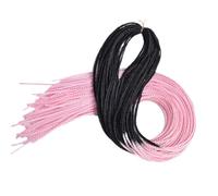 ZOAPDEBCERuban extension des cheveux humains, Tresses fines tresses en boîte Extensions de cheveux au crochet cheveux synthétiques arc-en-ciel tresses fines faisceaux de cheveux (4)(B5)