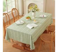 Zobesta Sage Green Tablecloth 53 x 53 inch Cotton Green Table Cloth Square, Farmhouse Soft Boho Tablecloths Square for Kitchen, Party, Wedding, Picnic, Outdoor Tablecloth