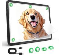 Zocelight Recharteable tablette lumineuse A3, tablette dessin avec 4 aimants, pavé lumineux sans fil pour peinture en diamant, table lumineuse ultra brillante pour dessin, esquisse, animation (noir)