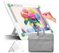Zocelight Tableau lumineux A3 rechargeable avec support et sac intégrés, boîte à lumière magnétique super lumineuse pour le traçage, tampon lumineux sans fil pour peinture au diamant, boutons latéraux