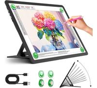 Zocelight Tampon Lumineux Rechargeable A4 avec Support Intégré, Table Lumineuse Magnétique Super Lumineuse avec Boutons Physiques, Boîte Lumineuse Sans Fil pour le Traçage, Tableau Lumineux pour la