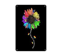 ZOCHOTEN Lgbt Sunflowers Poster en aluminium Décoration murale pour maison, club, cabine, garage, magasin, carte, bar, café, ferme, bureau, cadeau 20,3 x 30,5 cm