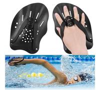 Zocipro 1 Paire Palmes de Natation, Plaquettes Natation avec Sangles Réglables, Accessoires D'entraînement à la Natation pour Adultes et Enfants, Unisexe, Noir